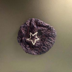 ❤️ Navy lace bun cover